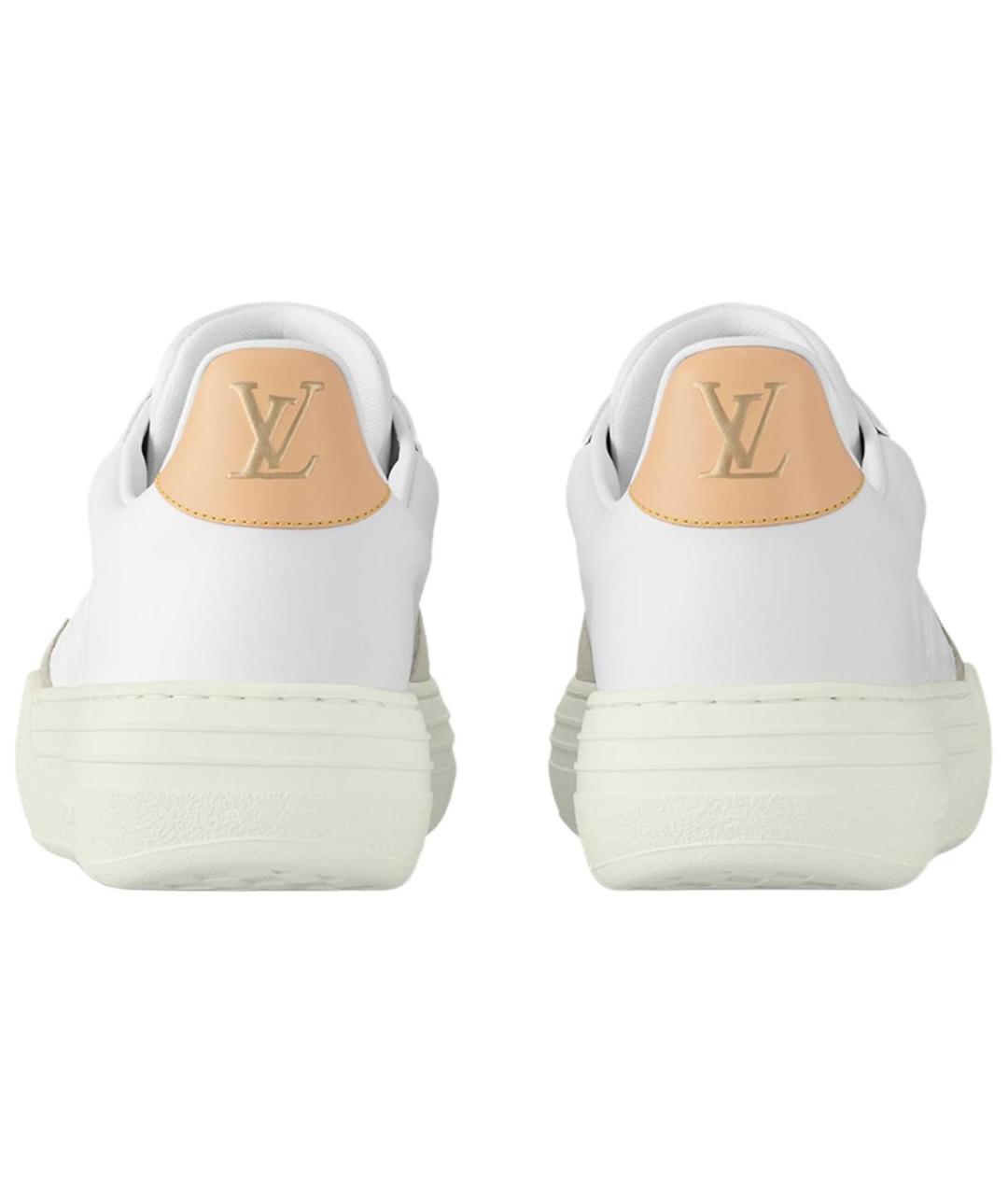 LOUIS VUITTON Бежевые кожаные кроссовки, фото 5