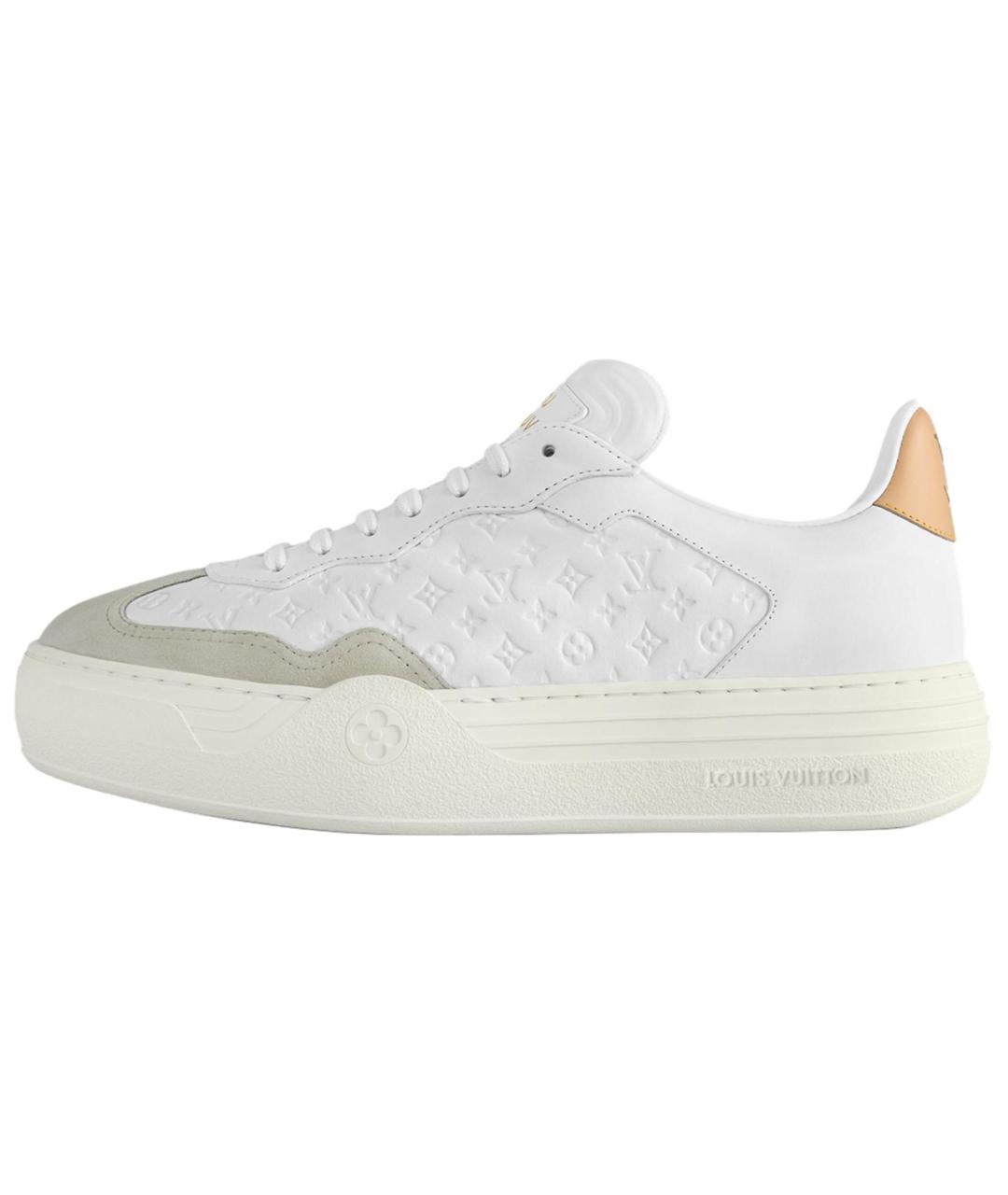 LOUIS VUITTON Бежевые кожаные кроссовки, фото 2