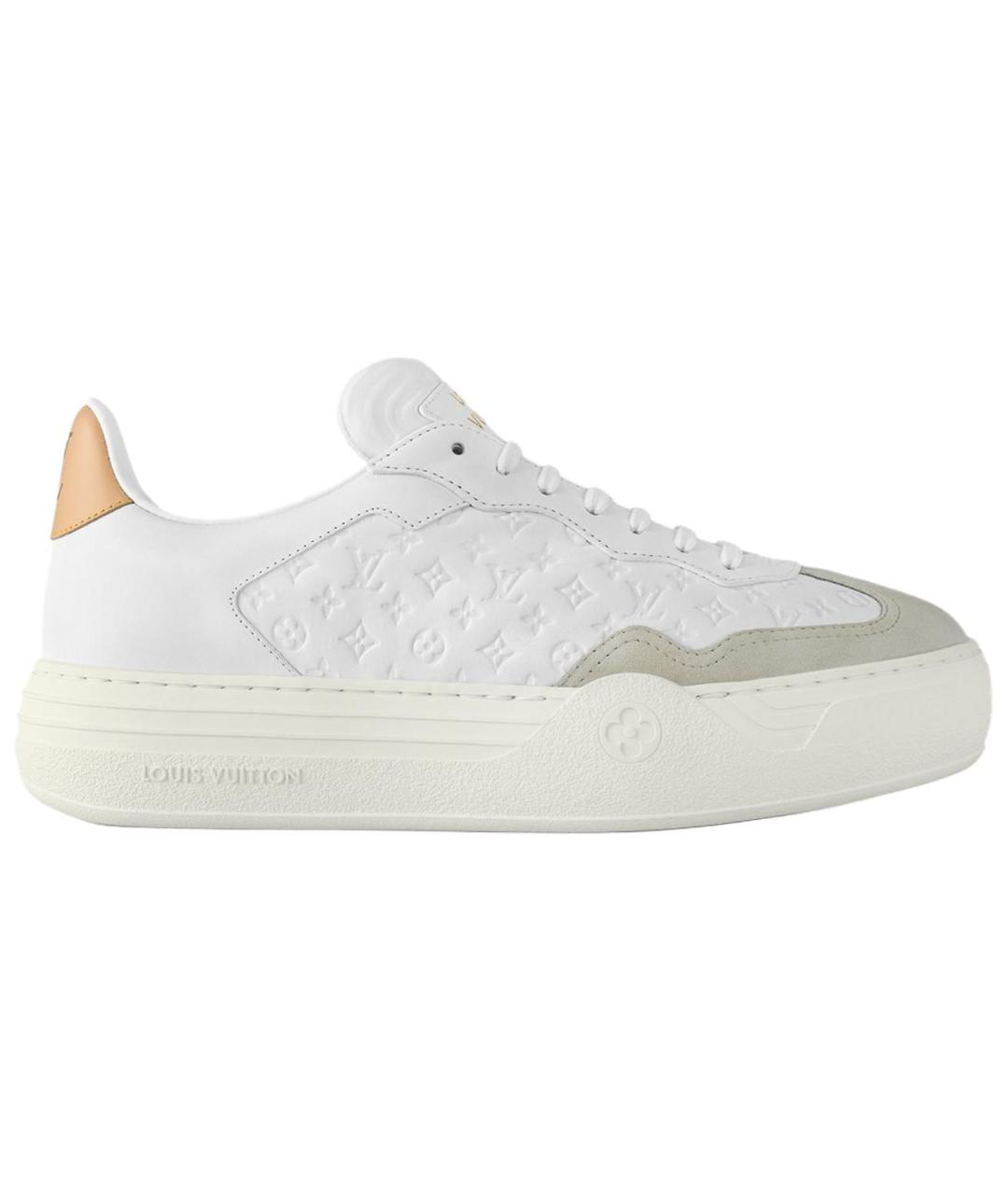 LOUIS VUITTON Бежевые кожаные кроссовки, фото 1