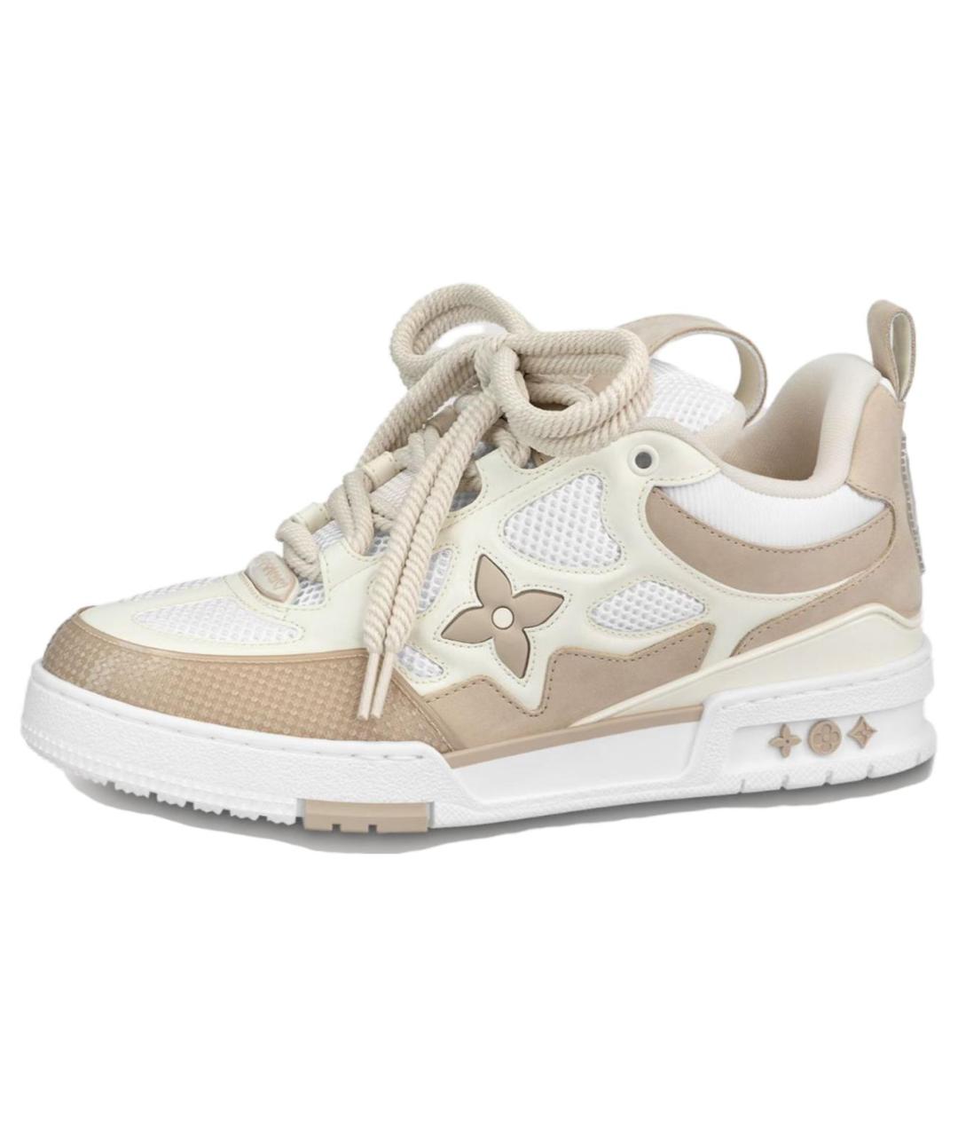 LOUIS VUITTON Бежевые кожаные низкие кроссовки / кеды, фото 2