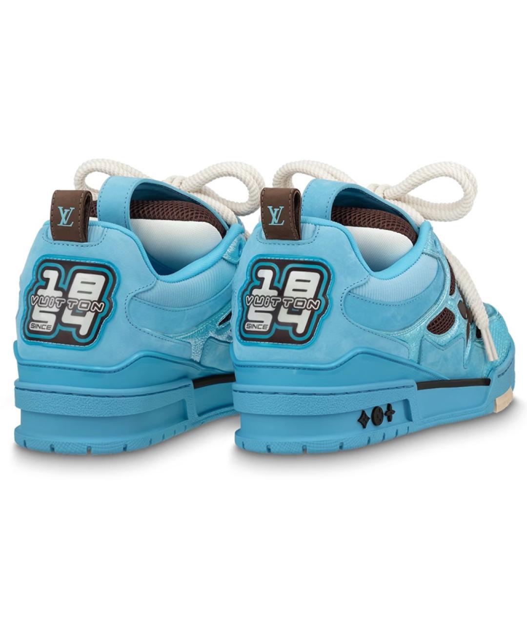 LOUIS VUITTON Синие низкие кроссовки / кеды, фото 4