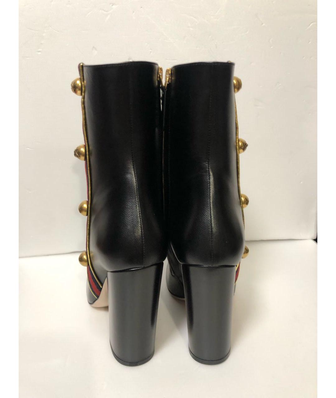 GUCCI Черные кожаные ботильоны, фото 4
