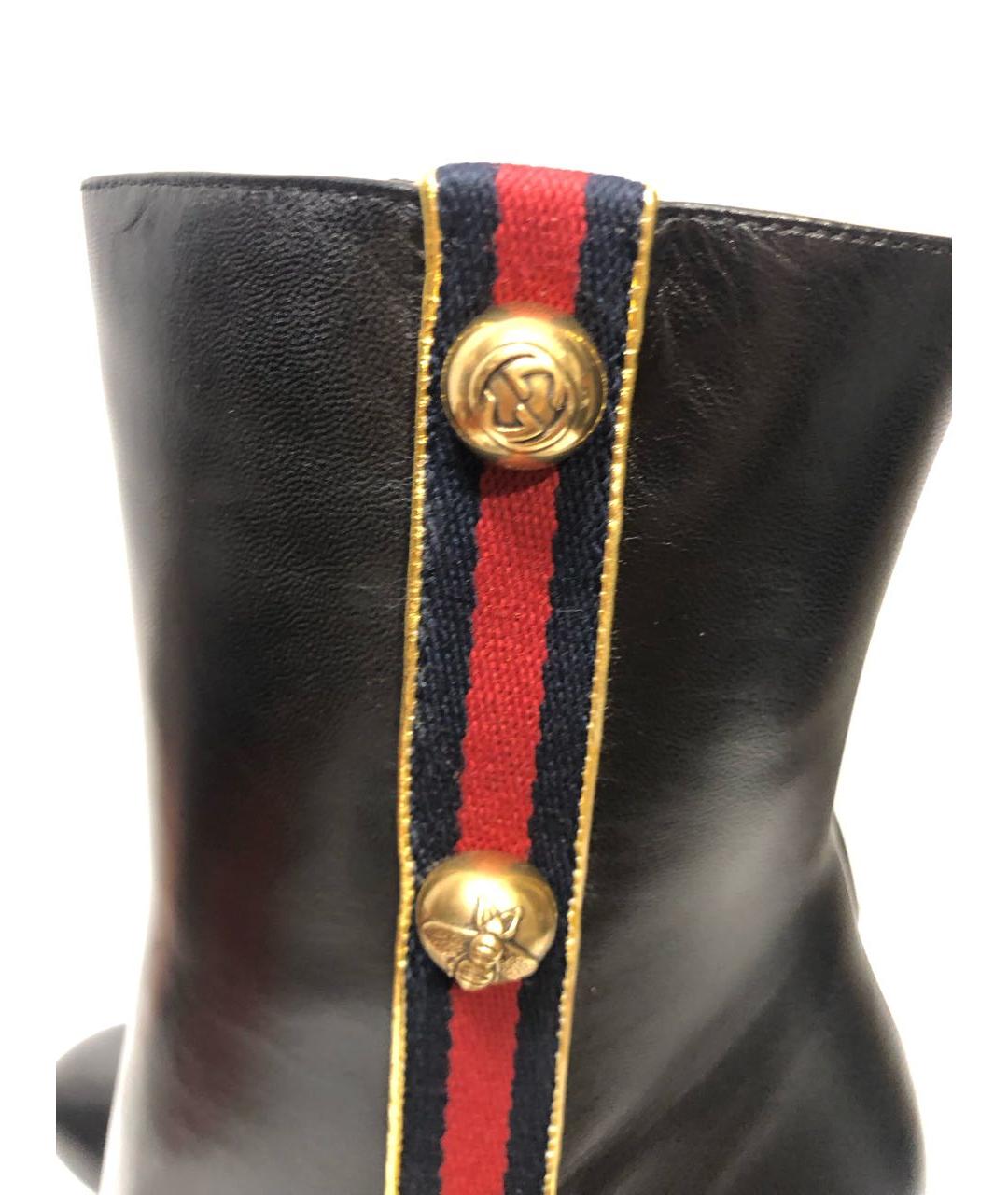 GUCCI Черные кожаные ботильоны, фото 5