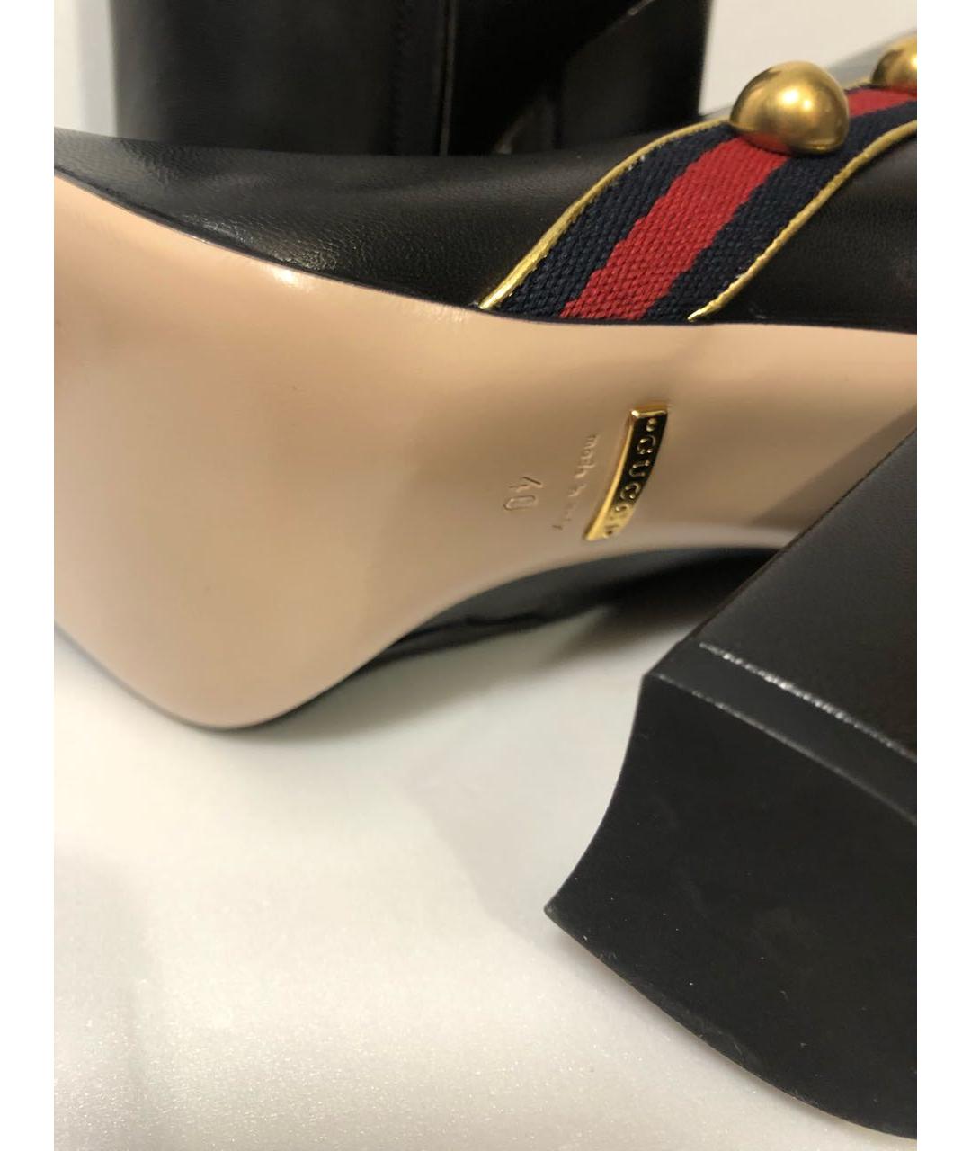 GUCCI Черные кожаные ботильоны, фото 6