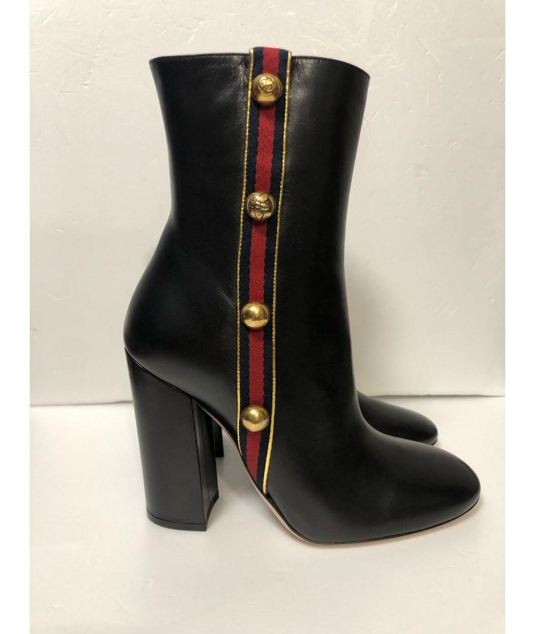 GUCCI Черные кожаные ботильоны, фото 8