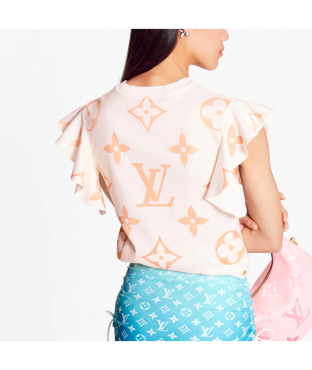 LOUIS VUITTON Розовая хлопковая футболка, фото 2