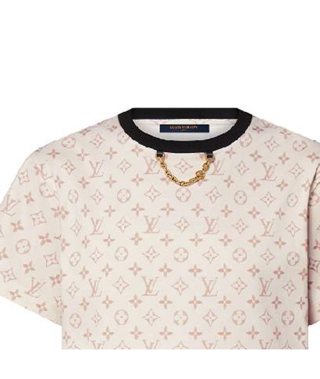 LOUIS VUITTON Бежевая хлопковая футболка, фото 5