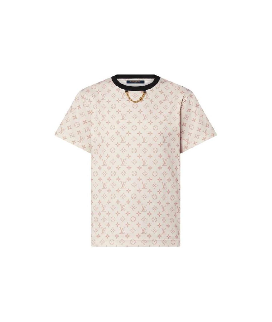 LOUIS VUITTON Бежевая хлопковая футболка, фото 6