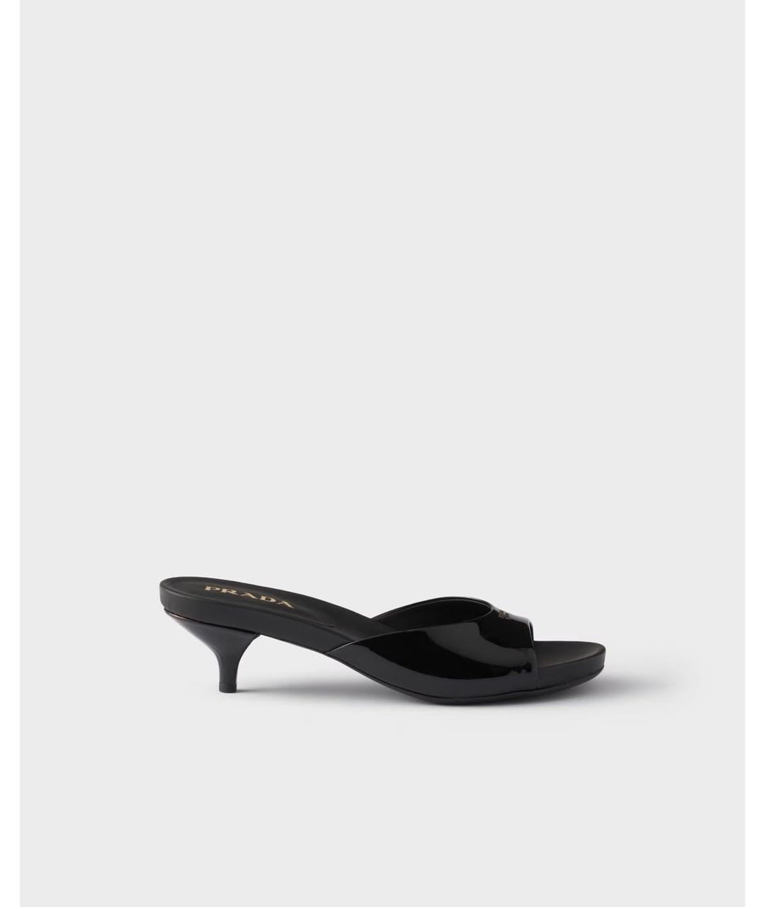 PRADA Черные кожаные босоножки, фото 5