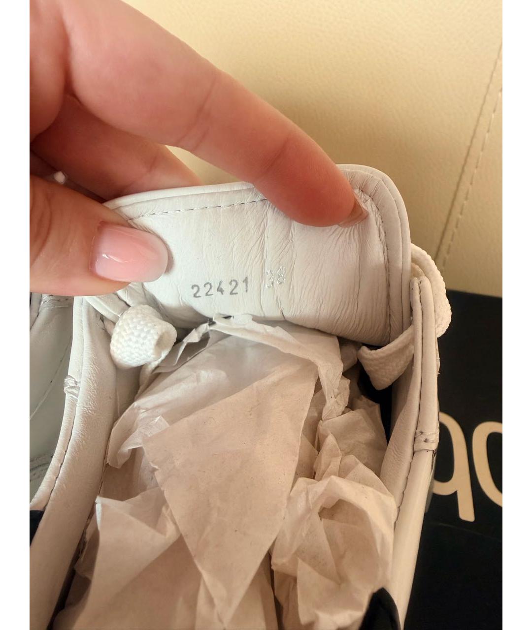 ROBERTO CAVALLI Белые кожаные кроссовки, фото 6