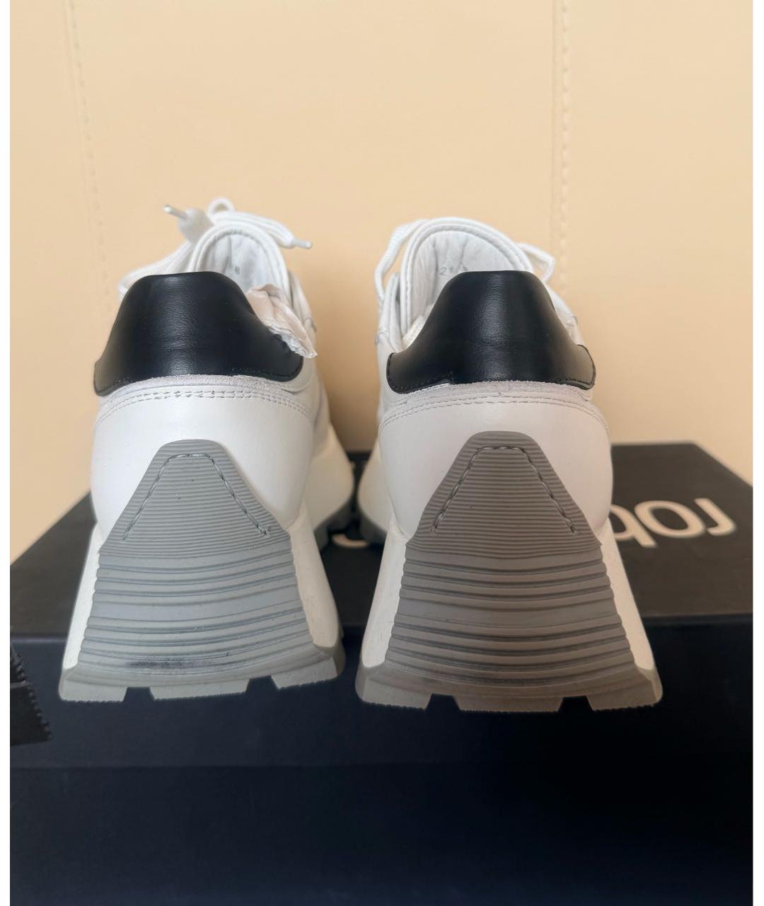 ROBERTO CAVALLI Белые кожаные кроссовки, фото 4