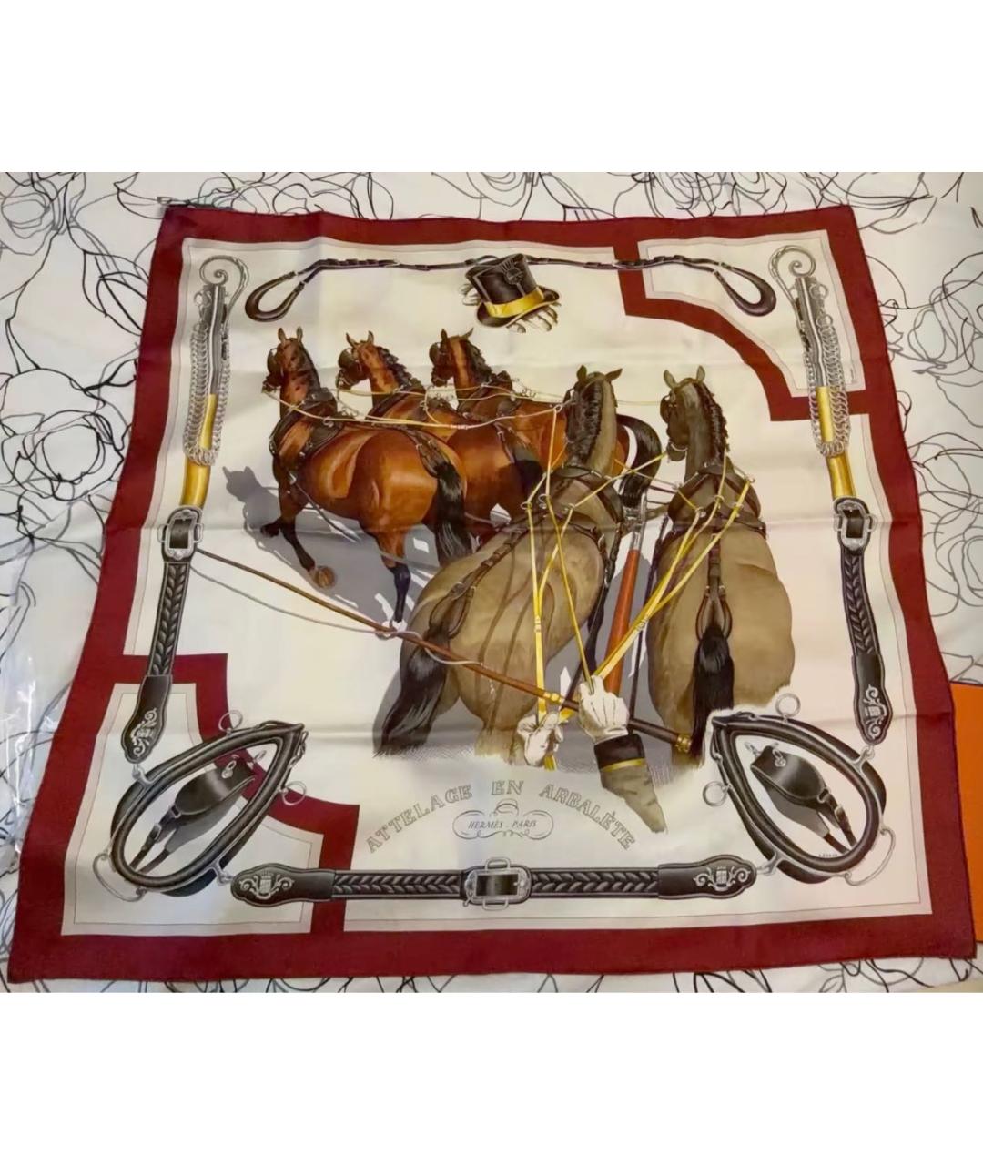 HERMES Мульти шелковый платок, фото 3