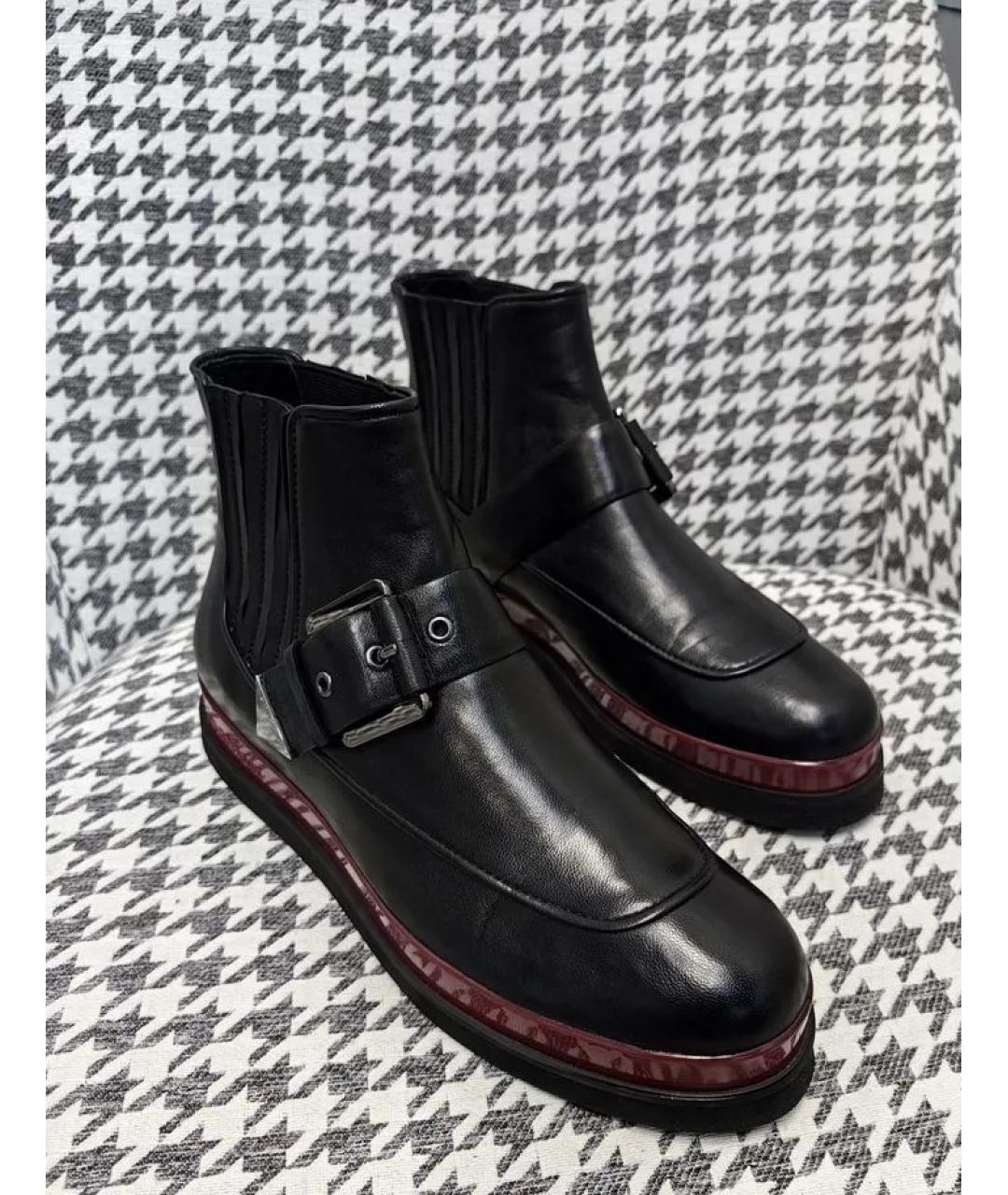 EMPORIO ARMANI Черные кожаные ботинки, фото 2