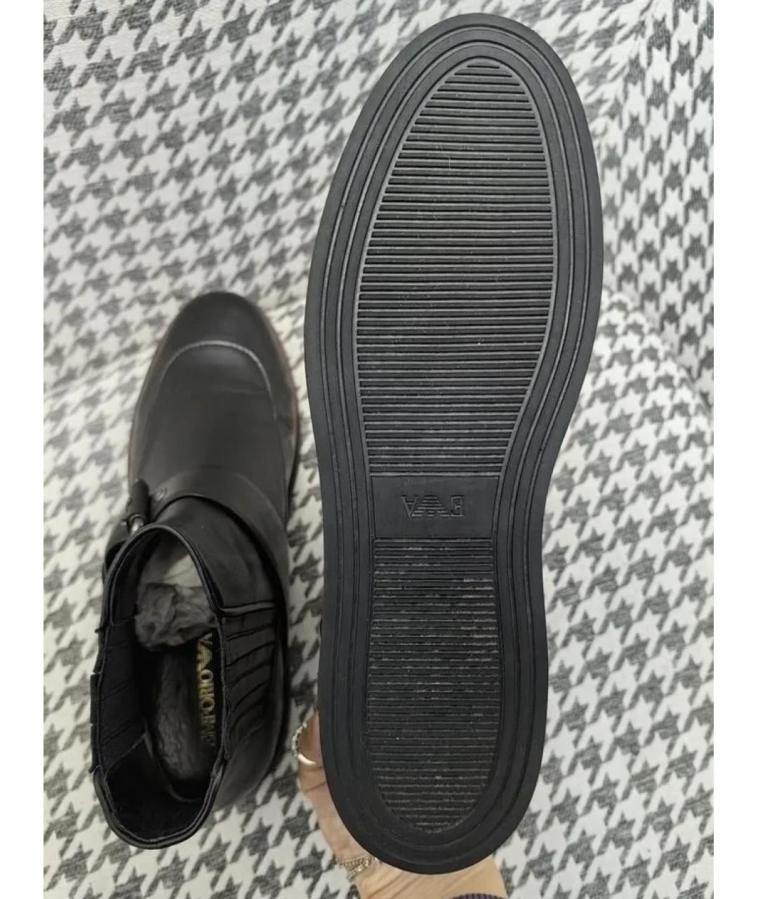 EMPORIO ARMANI Черные кожаные ботинки, фото 5