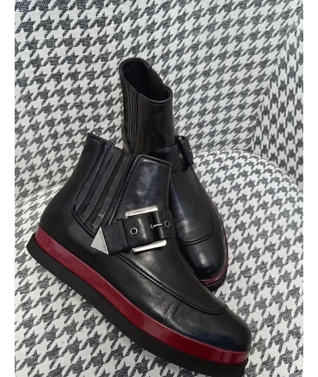 EMPORIO ARMANI Черные кожаные ботинки, фото 4