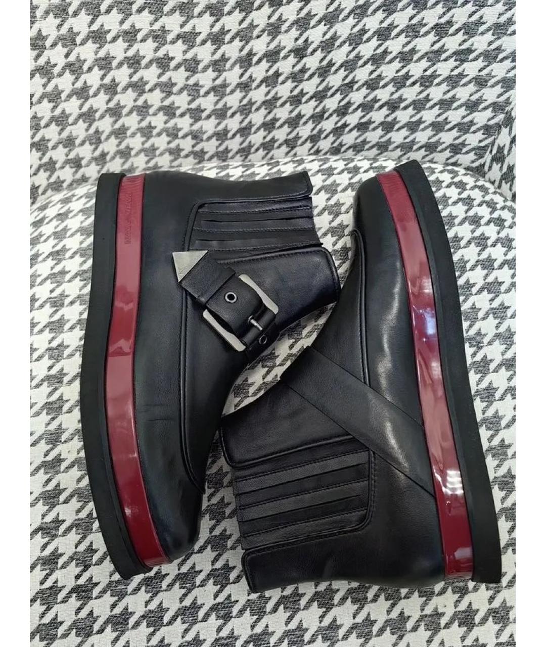 EMPORIO ARMANI Черные кожаные ботинки, фото 9