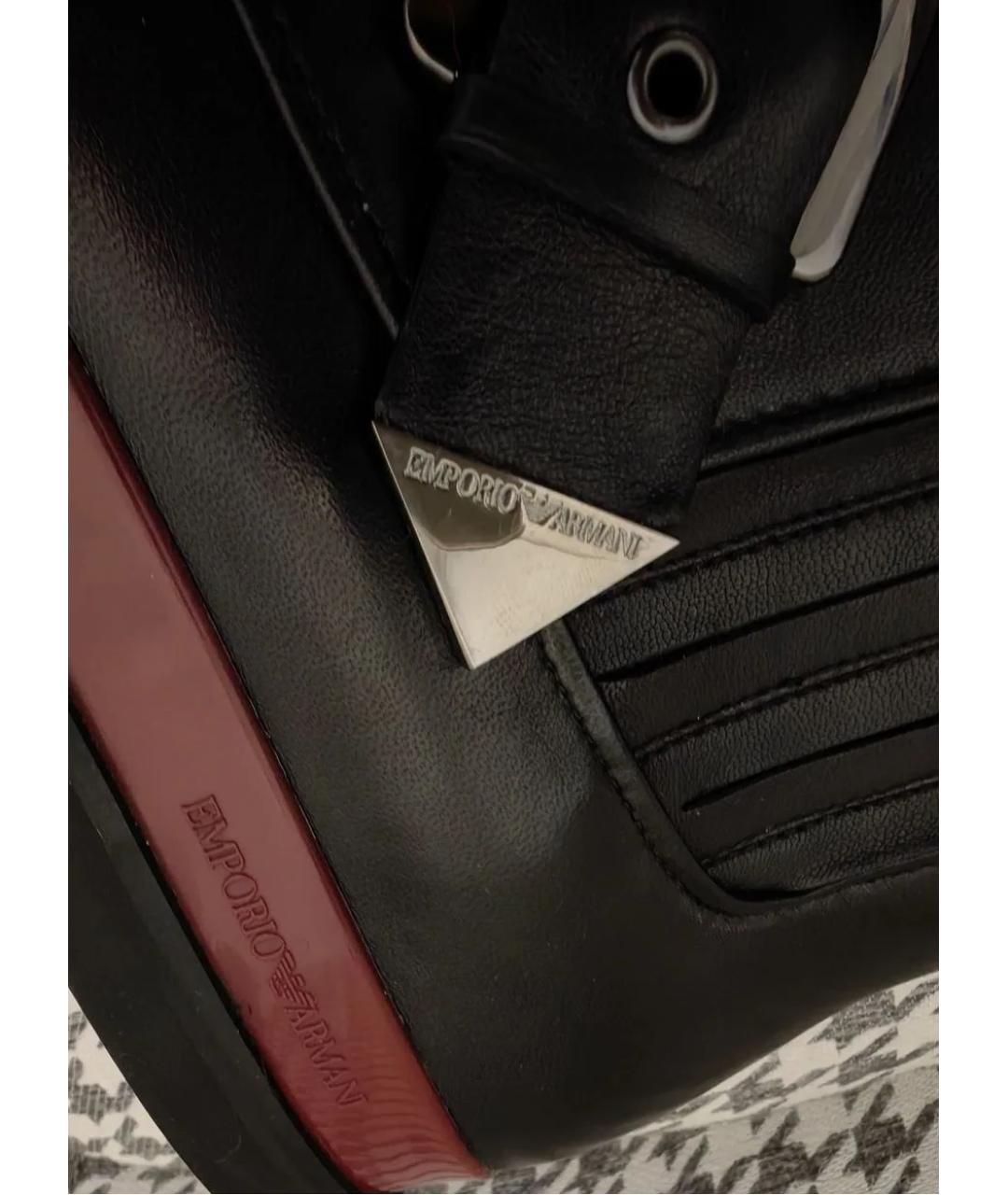 EMPORIO ARMANI Черные кожаные ботинки, фото 6