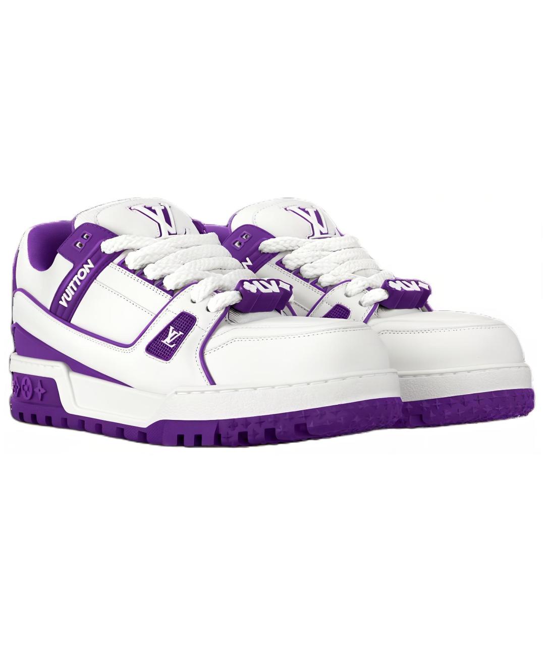 LOUIS VUITTON Белые кожаные кроссовки, фото 2