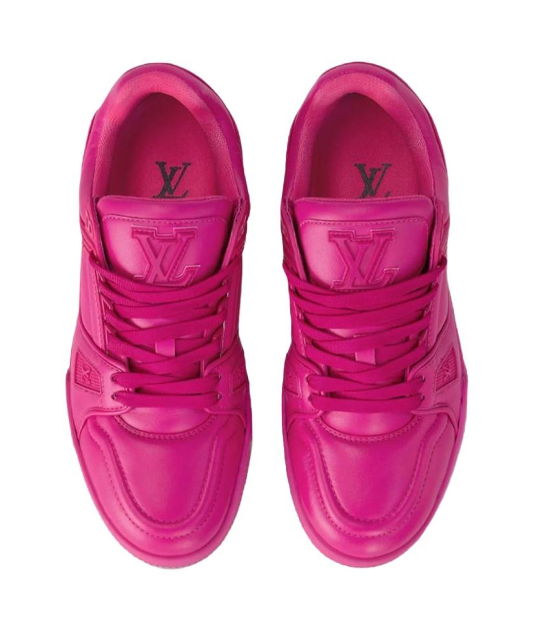 LOUIS VUITTON Розовые кожаные кроссовки, фото 3