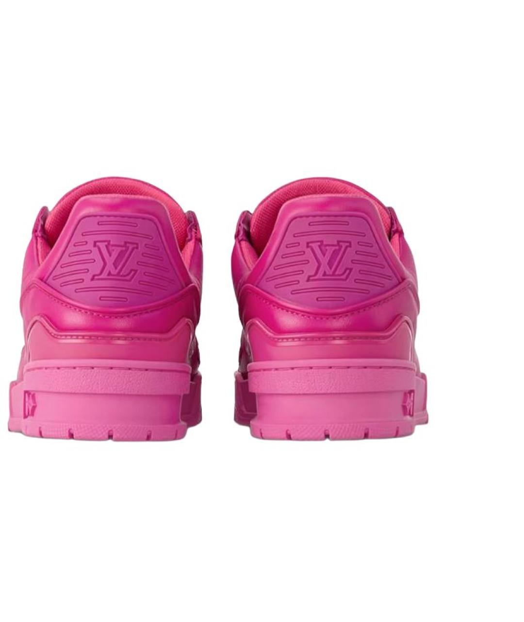LOUIS VUITTON Розовые кожаные кроссовки, фото 4