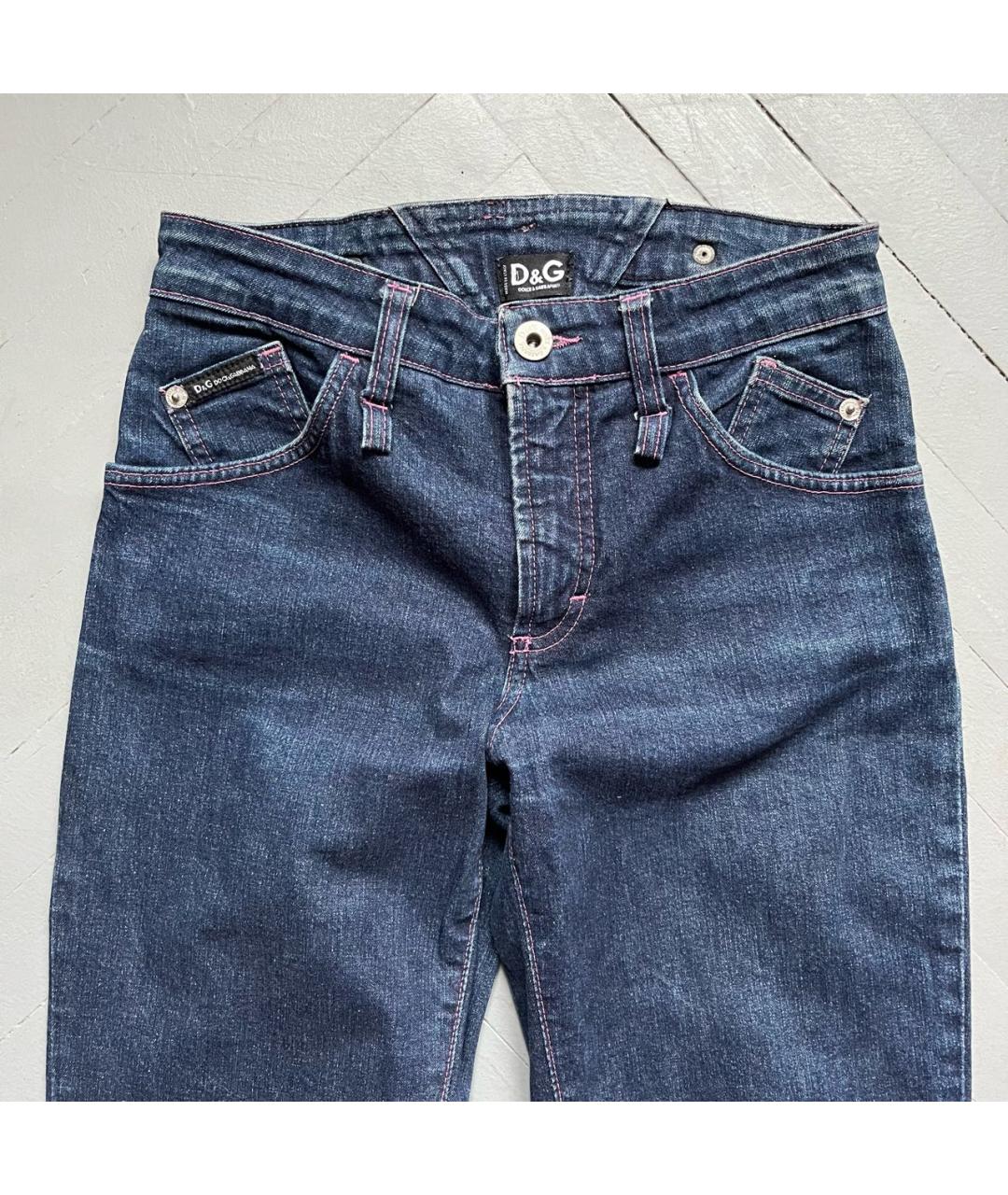 DOLCE&GABBANA Темно-синие хлопковые джинсы клеш, фото 3