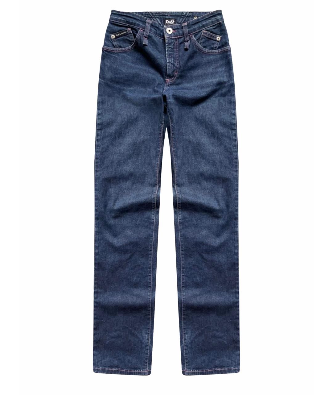 DOLCE&GABBANA Темно-синие хлопковые джинсы клеш, фото 1