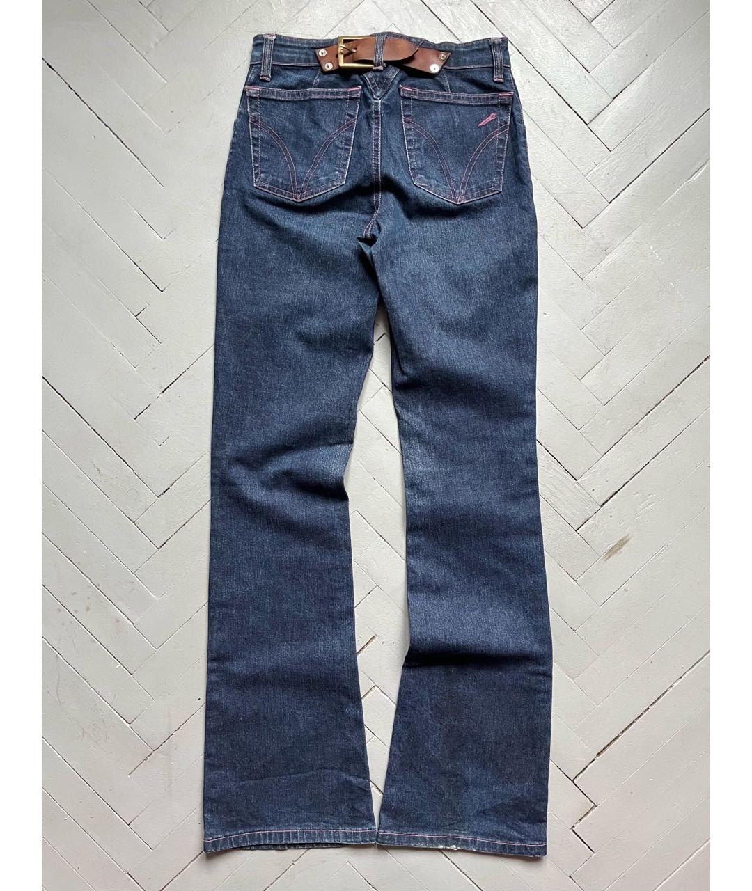 DOLCE&GABBANA Темно-синие хлопковые джинсы клеш, фото 2