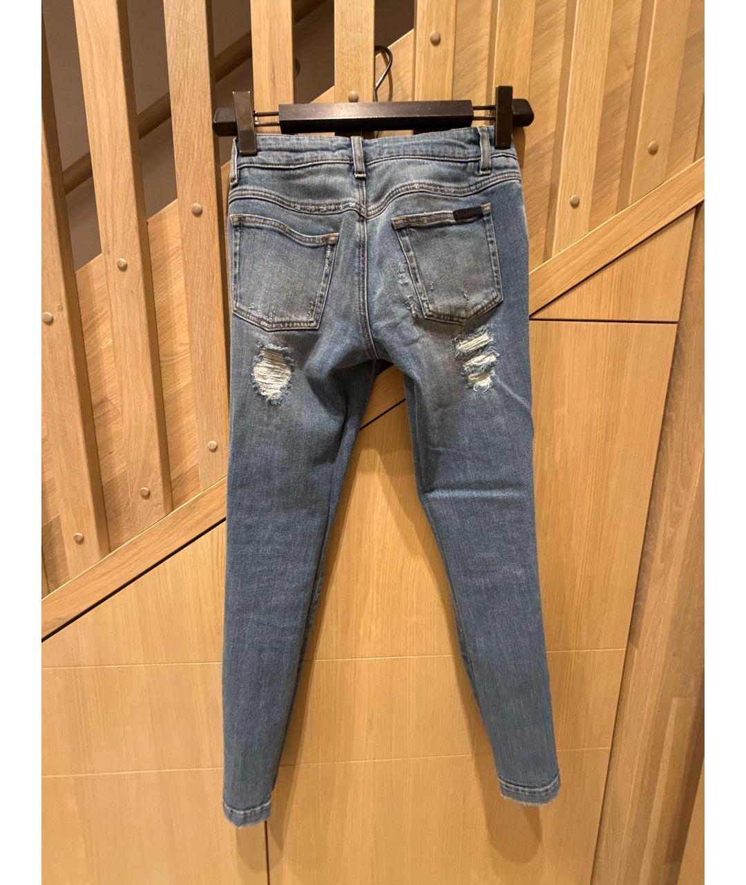 DOLCE&GABBANA Синие хлопковые джинсы слим, фото 2
