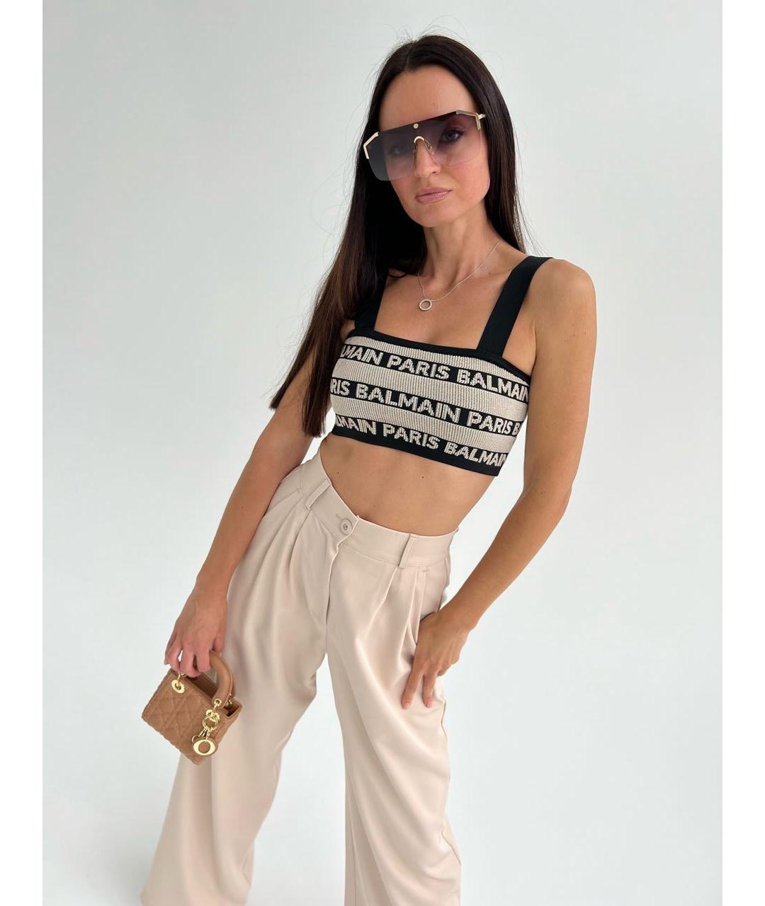 BALMAIN Черная вискозная майка, фото 6