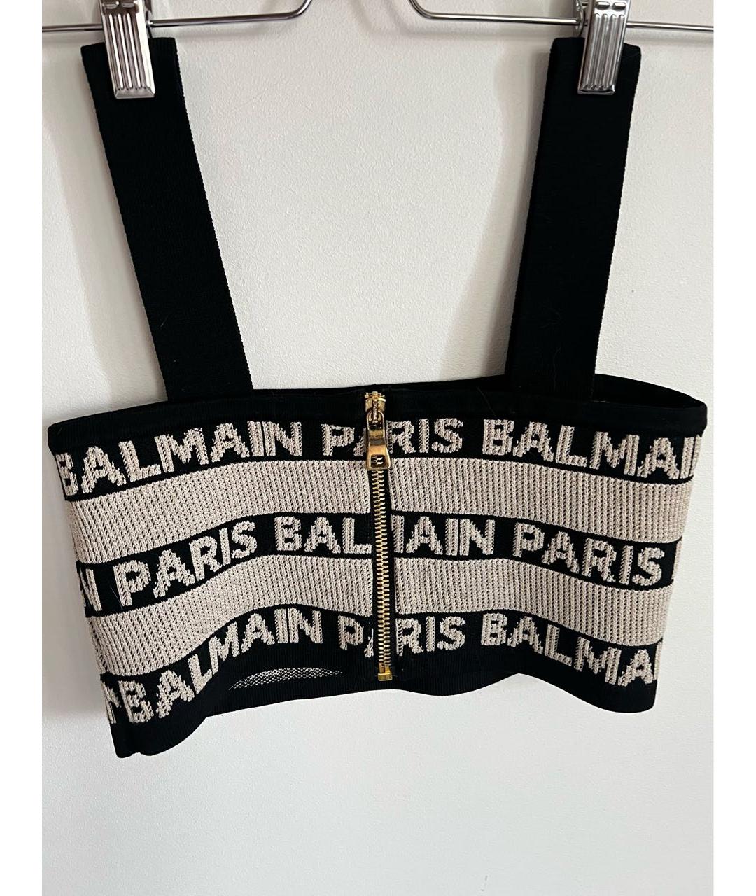 BALMAIN Черная вискозная майка, фото 2