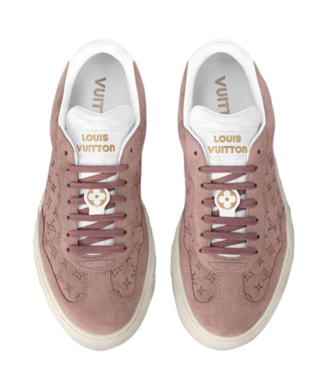 LOUIS VUITTON Розовые замшевые кроссовки, фото 4