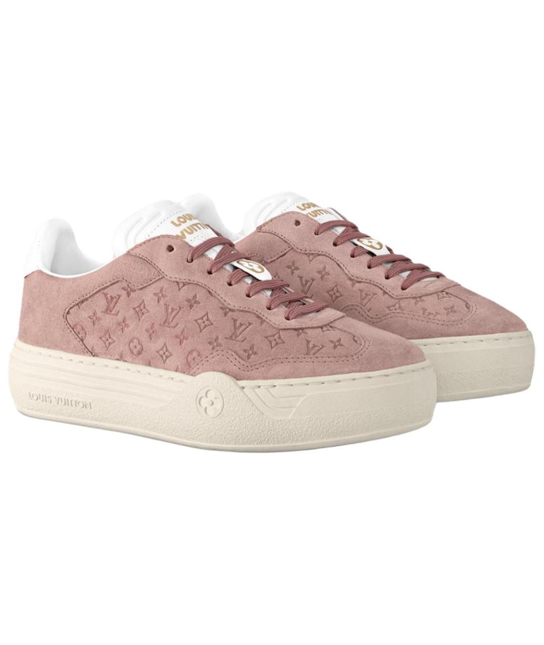 LOUIS VUITTON Розовые замшевые кроссовки, фото 3
