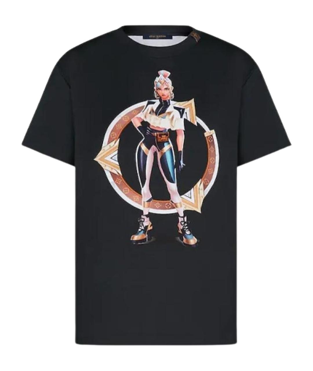 LOUIS VUITTON Черная хлопковая футболка, фото 1