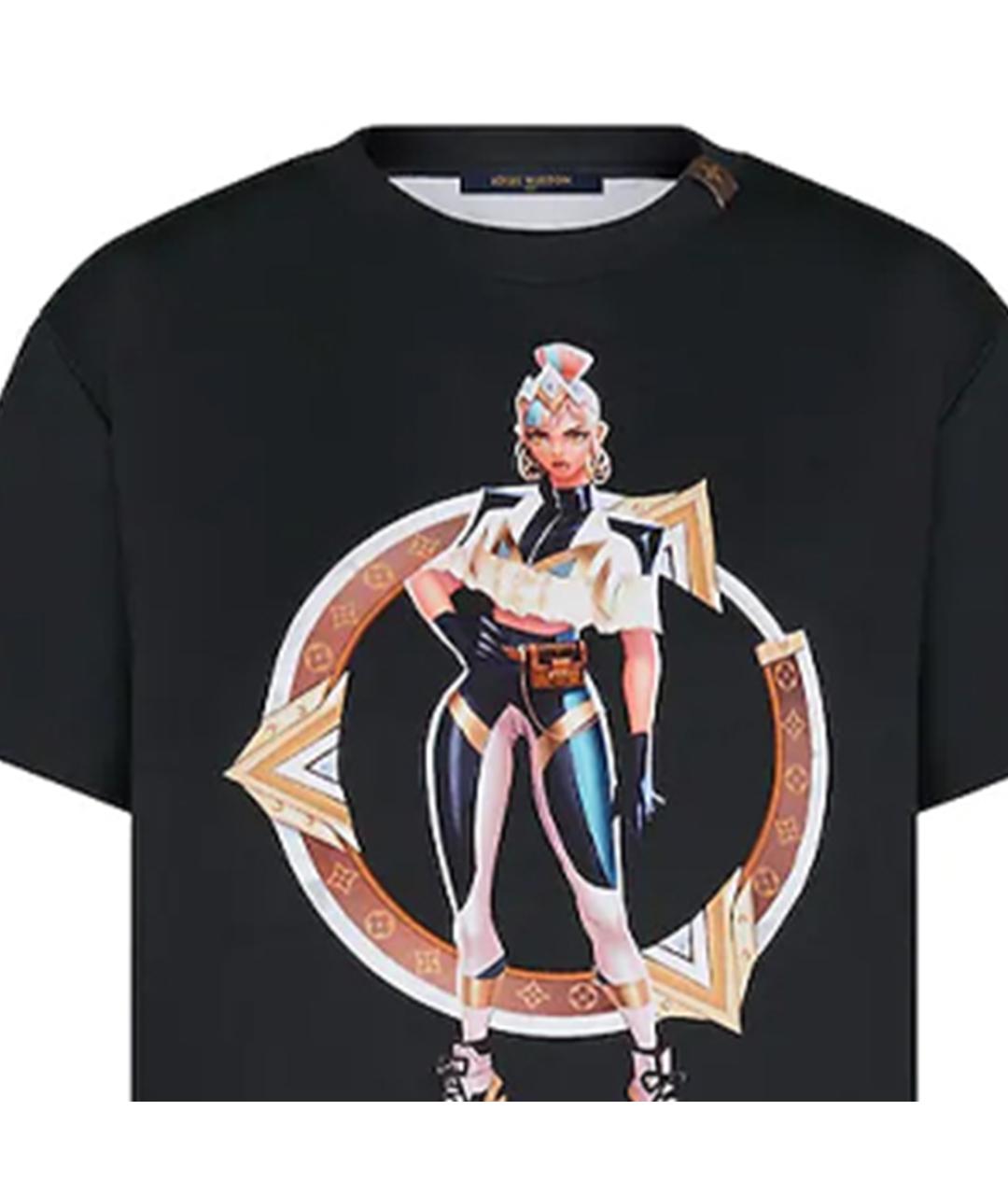 LOUIS VUITTON Черная хлопковая футболка, фото 5