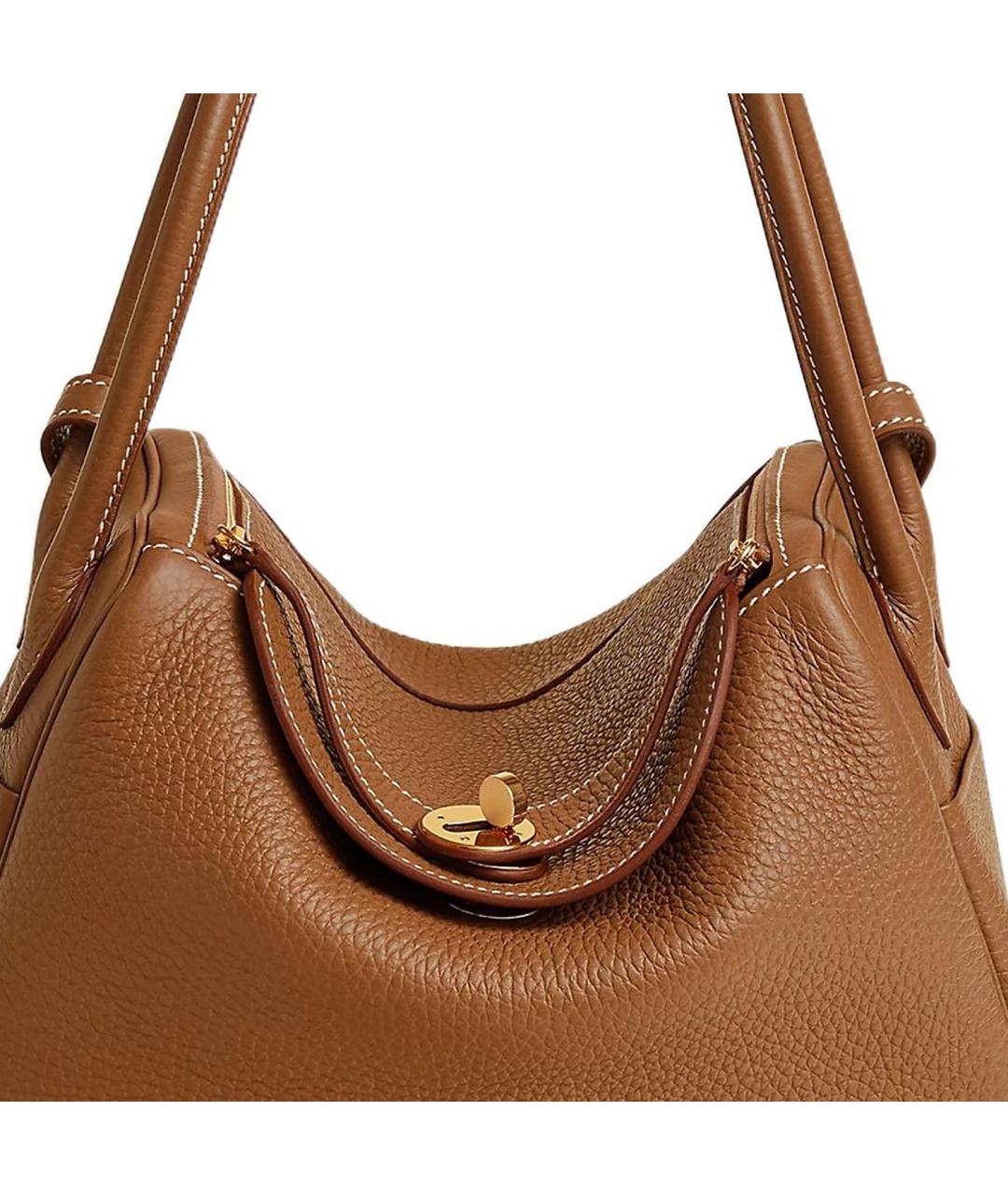 HERMES Коричневая кожаная сумка через плечо, фото 5