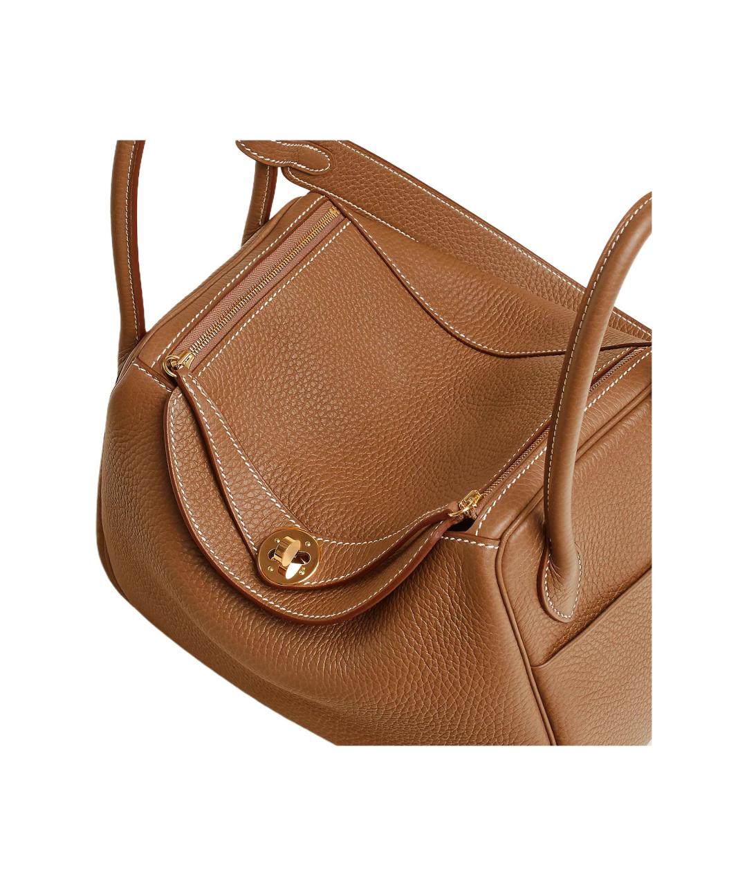 HERMES Коричневая кожаная сумка через плечо, фото 4