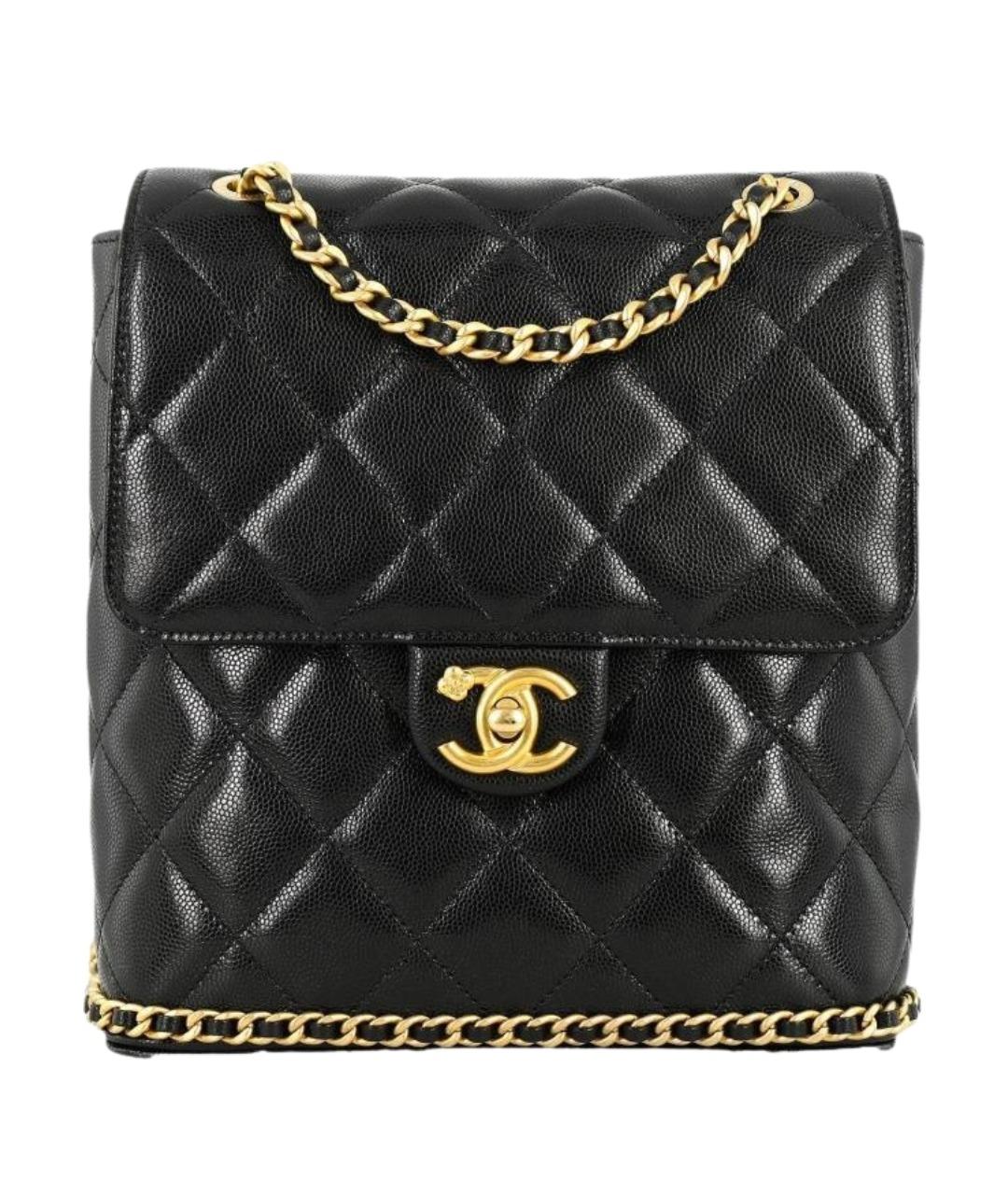 CHANEL Черный кожаный рюкзак, фото 1