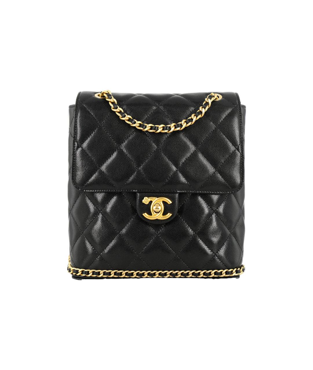 CHANEL Черный кожаный рюкзак, фото 6