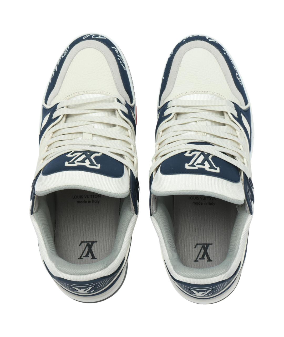 LOUIS VUITTON Белые кожаные кроссовки, фото 3