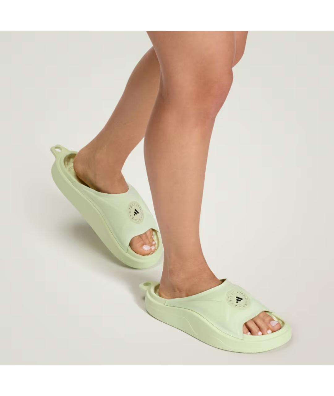 ADIDAS BY STELLA MCCARTNEY Салатовые шлепанцы, фото 2