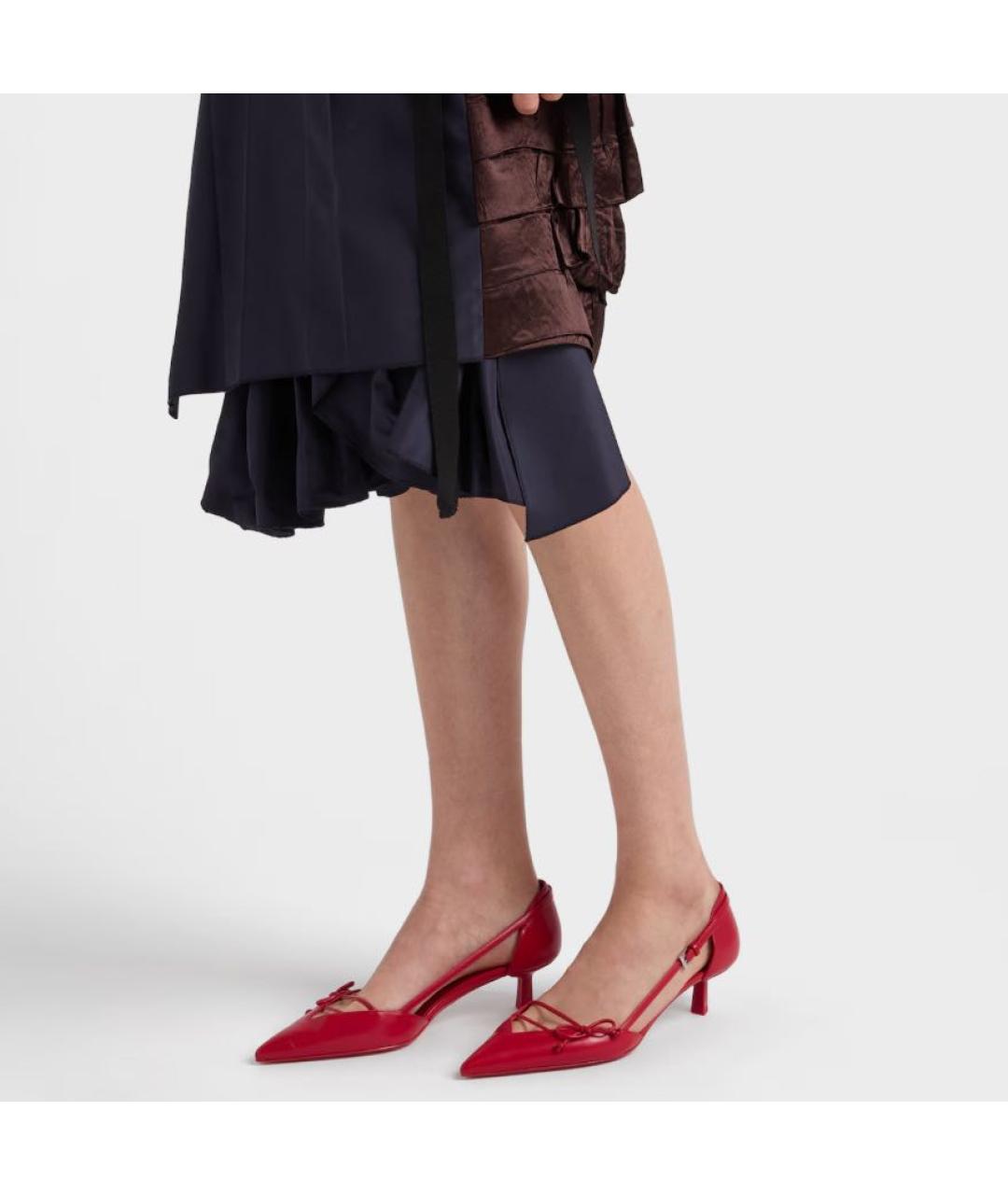 PRADA Красные кожаные туфли, фото 3