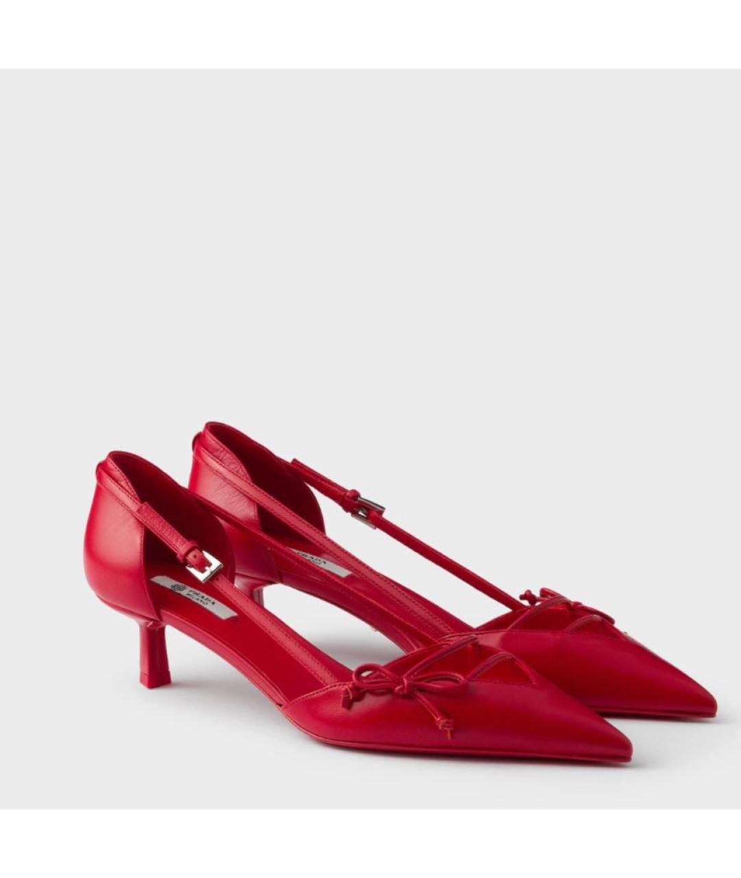 PRADA Красные кожаные туфли, фото 5