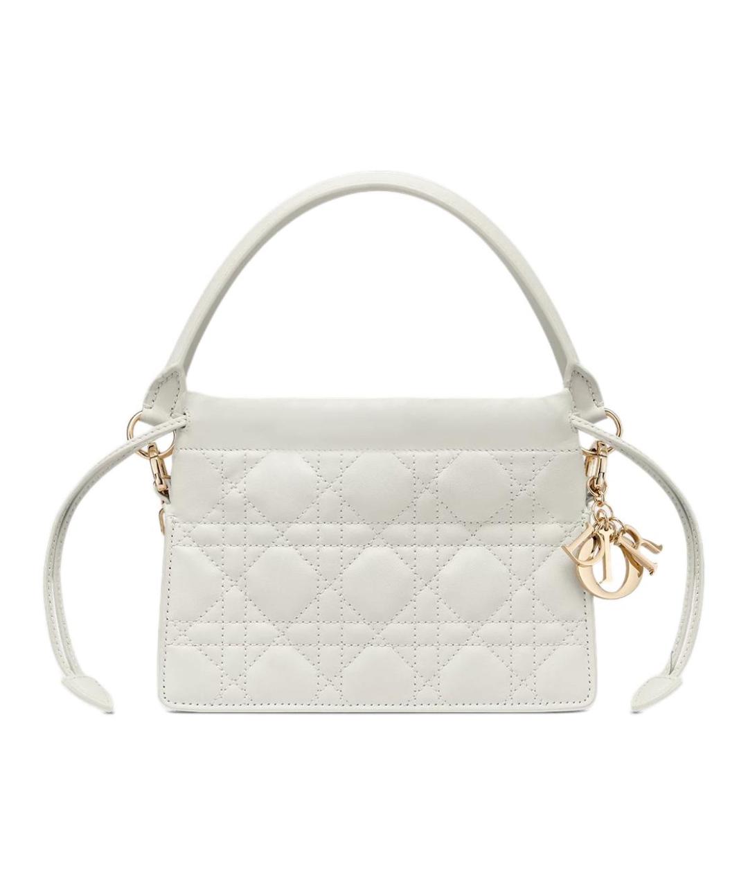 CHRISTIAN DIOR Белая кожаная сумка через плечо, фото 4