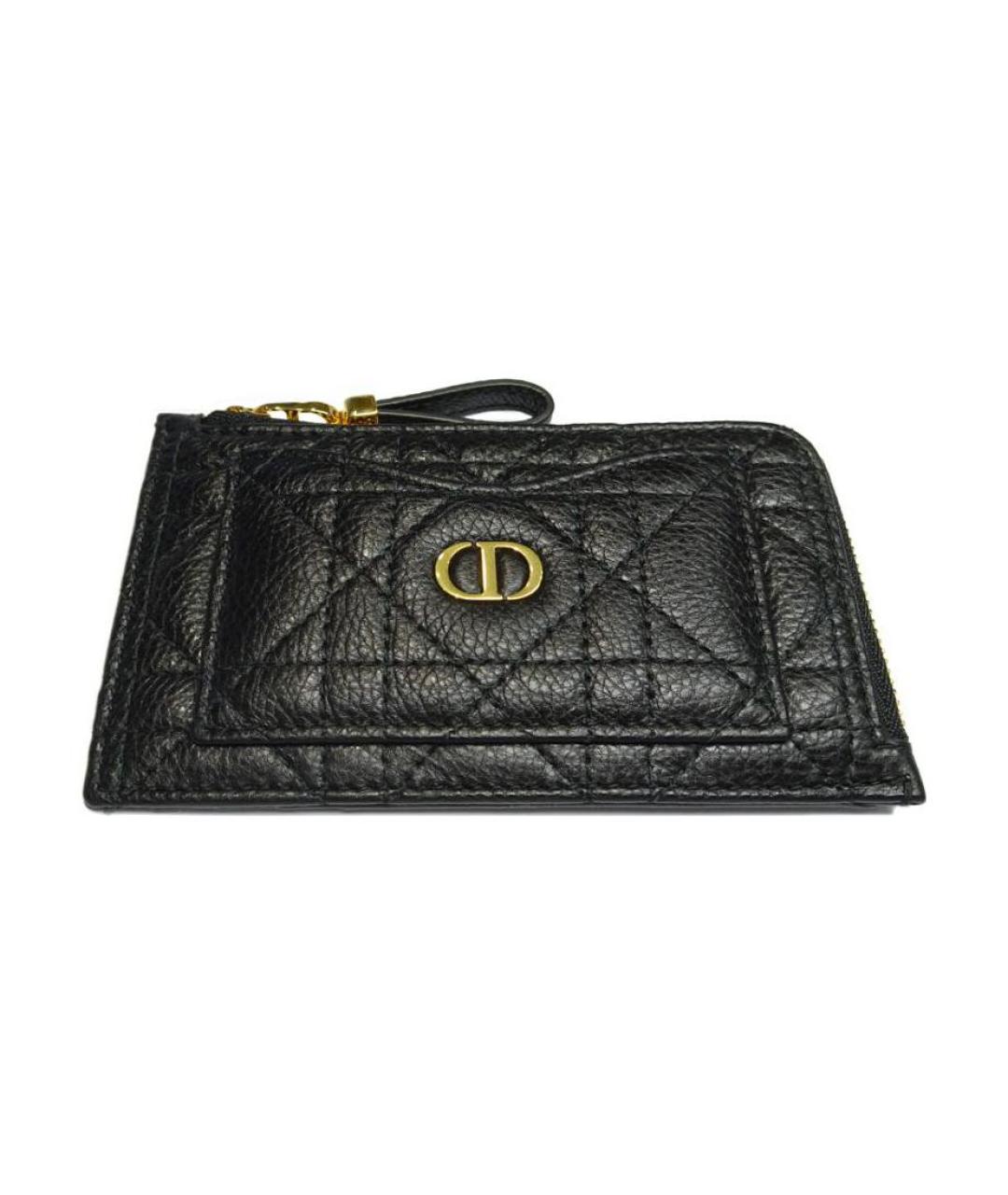 CHRISTIAN DIOR Черный кожаный кардхолдер, фото 3