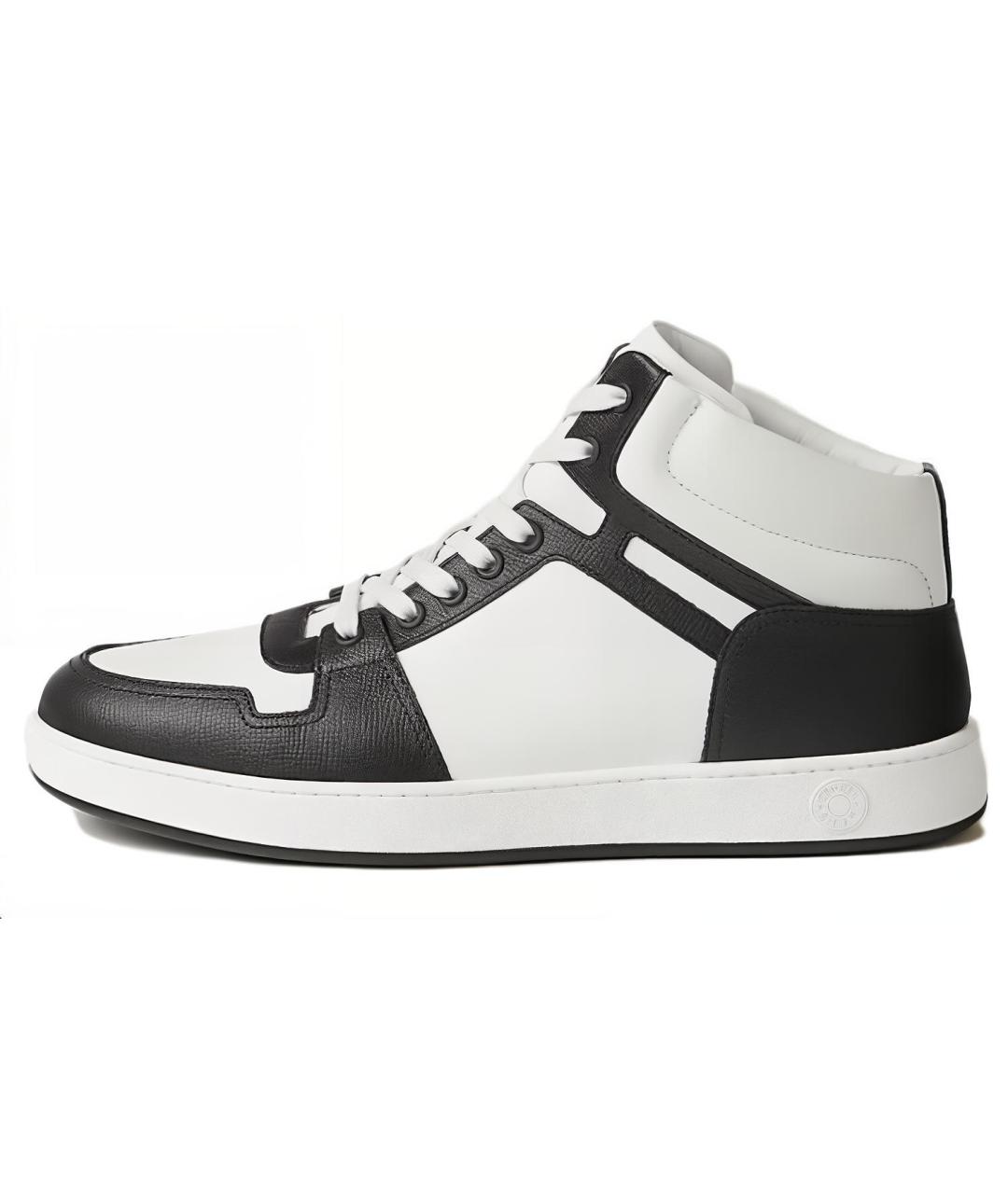 HERMES Белые кожаные высокие кроссовки / кеды, фото 2