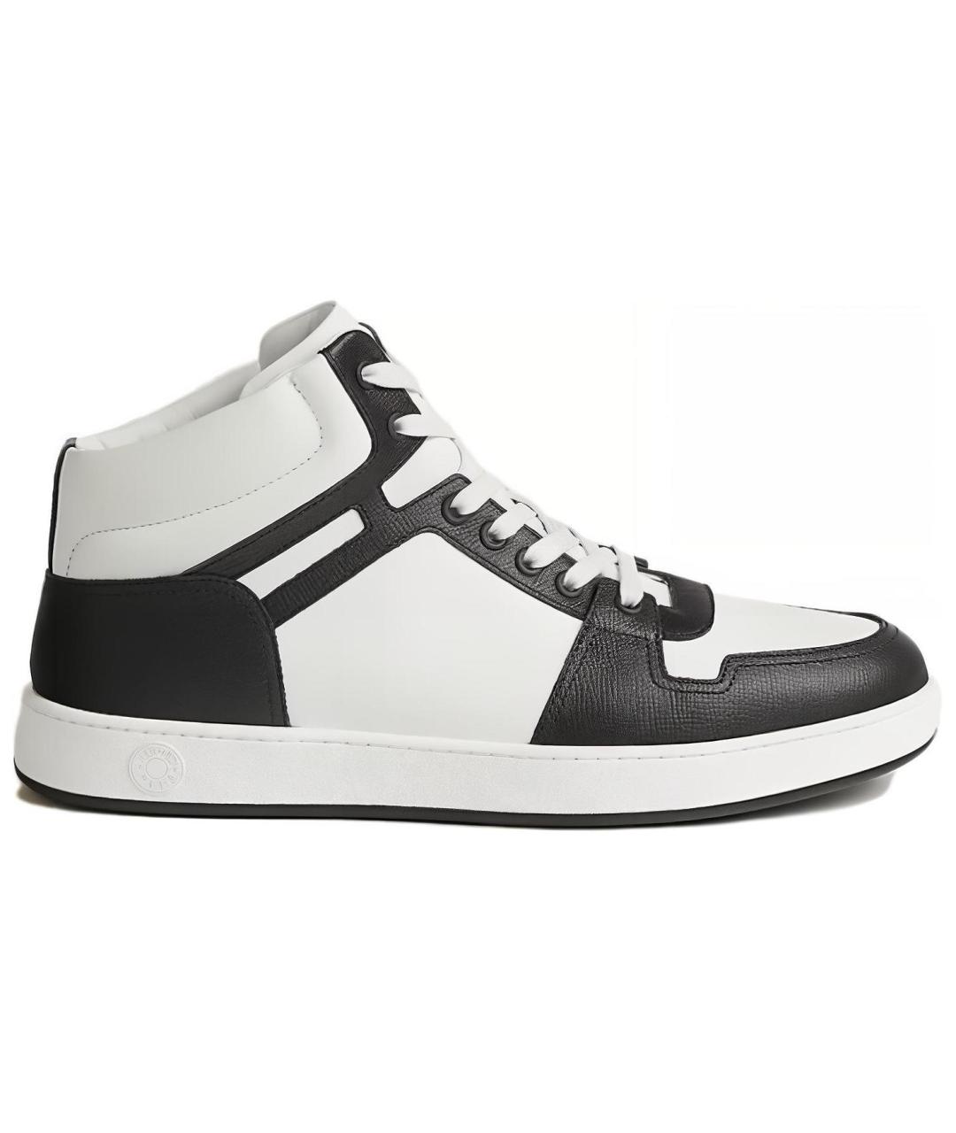 HERMES Белые кожаные высокие кроссовки / кеды, фото 1