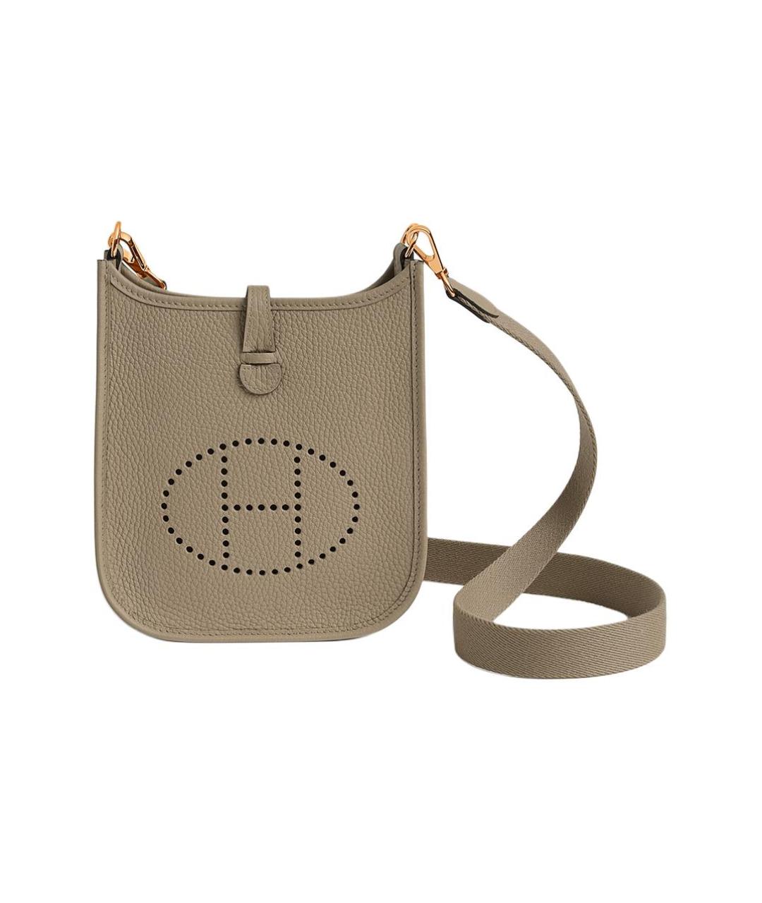 HERMES Бежевая кожаная сумка через плечо, фото 5