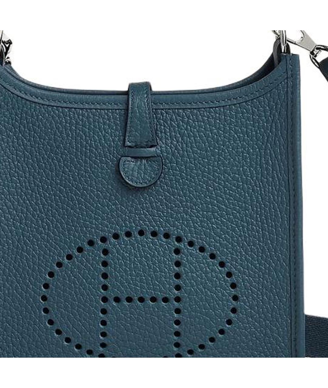 HERMES Синяя кожаная сумка через плечо, фото 5