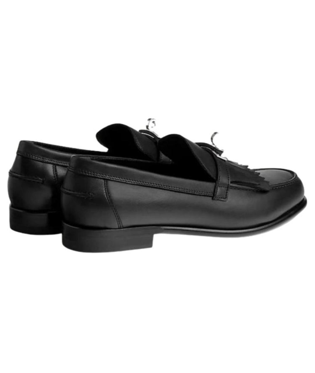 HERMES Черные кожаные лоферы, фото 5