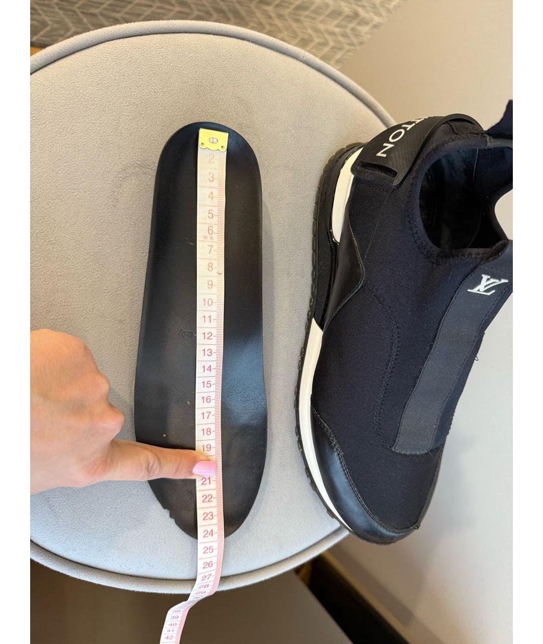LOUIS VUITTON Черные кожаные кроссовки, фото 4
